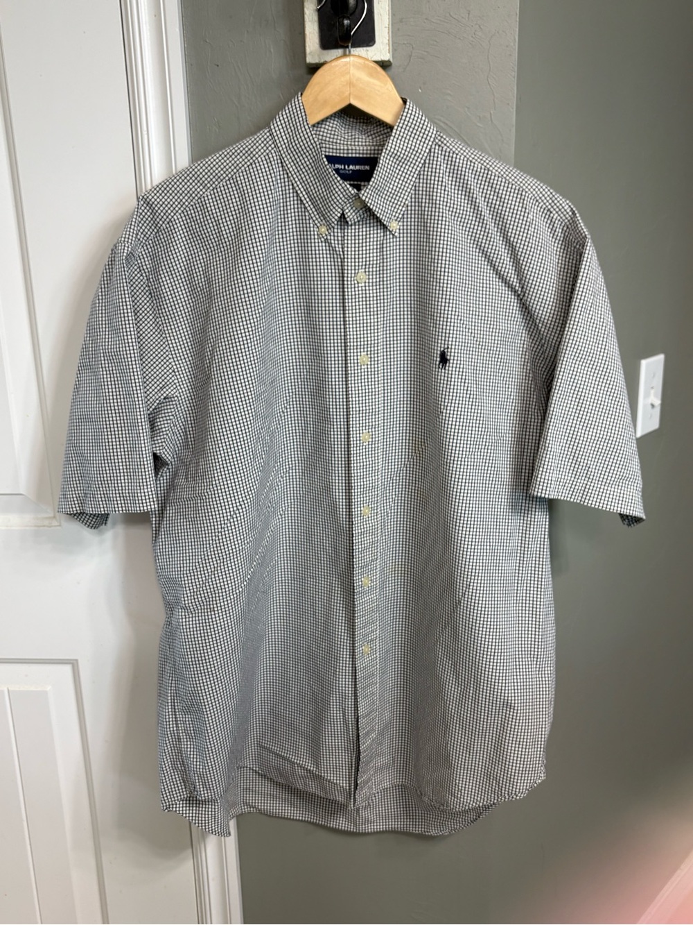 Ralph Lauren Short-Sleeve Button-Down Shirt - Gray & White Check